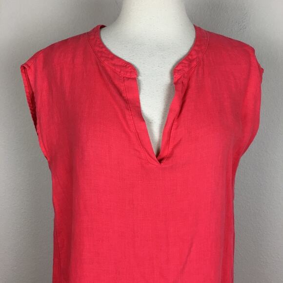 Allen Allen Pink Linen Sleeveless Shift Dress / Tunic Medium - Picture 3 of 7